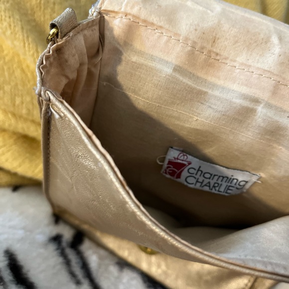 Charming Charlie crossbody gold purse with sequins - Picture 2 of 7